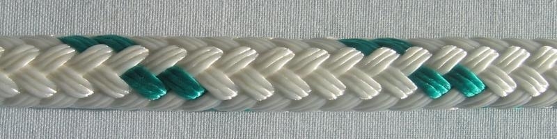 1/2" x 300' White with Green Tracer - Click Image to Close